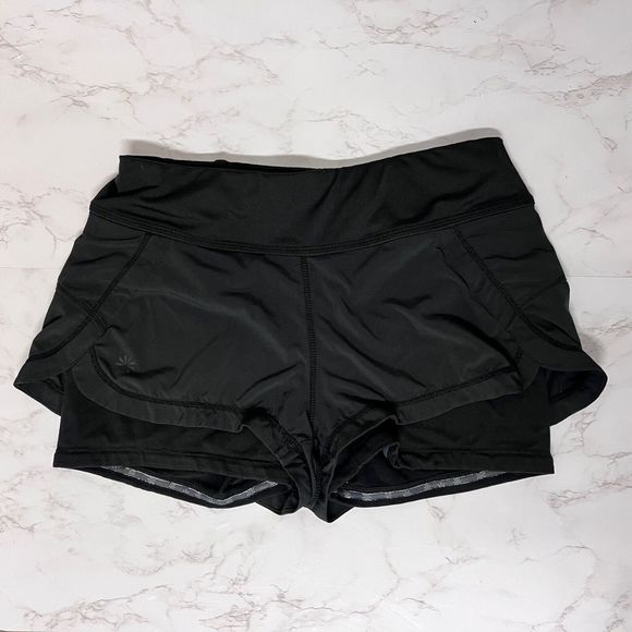 Athleta Pants - Athleta Women’s XXS Pulse 2 in 1 Black Stretch Running Shorts Athletic Gym